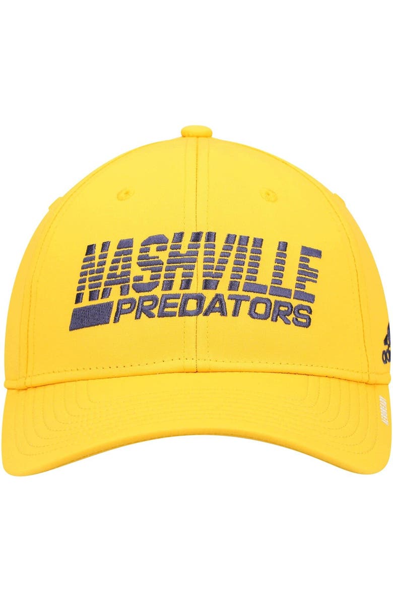 adidas Men's adidas Gold Nashville Predators 2021 Locker Room AEROREADY Flex Hat, Alternate, color, Gold