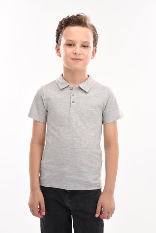 Moustache Mélange-effect Polo Shirt In Grey