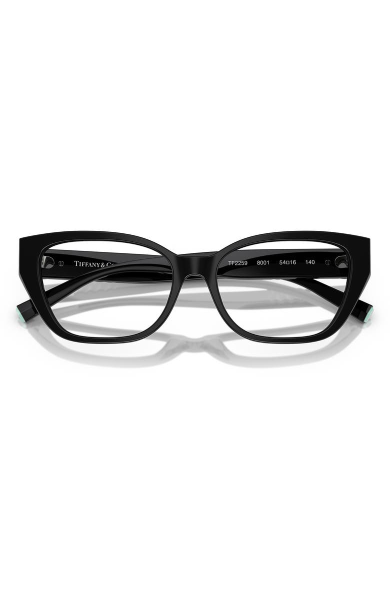 Tiffany & Co. 52mm Cat Eye Optical Glasses, Alternate, color, Black