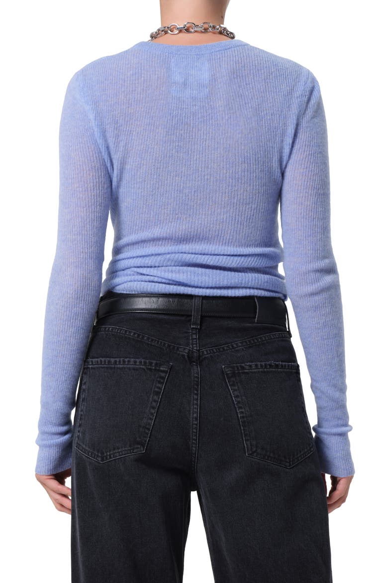 Alessia Wool & Cashmere Blend Rib Top, Alternate, color, HEATHER ROBIN