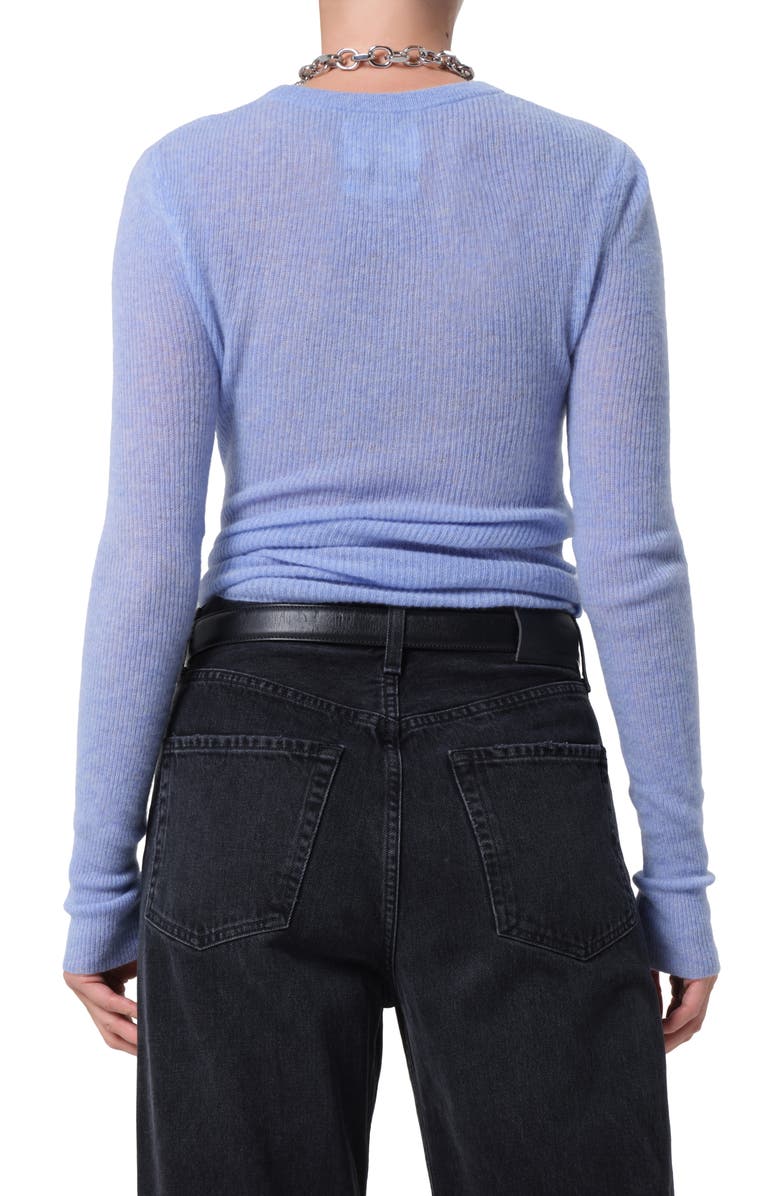 Citizens of Humanity Alessia Wool & Cashmere Blend Rib Top, Alternate, color, Heather Robin