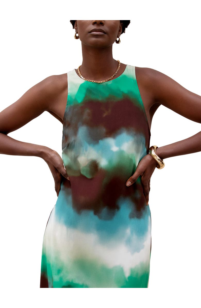 Ro&Zo Sleeveless Print Maxi Dress, Alternate, color, Green Watercolour