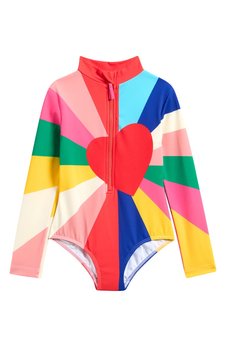 Mini Boden Kids' Long Sleeve One-Piece Rashguard Swimsuit, Main, color, 