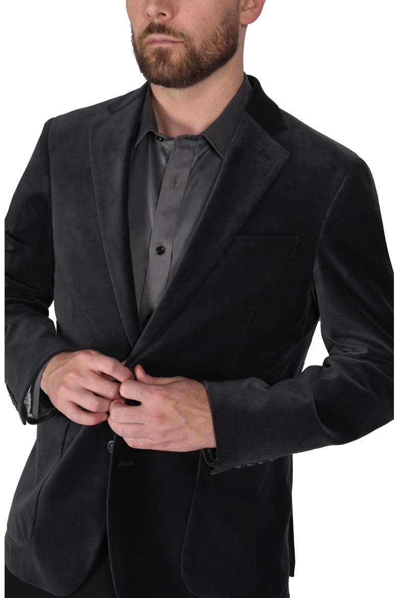 Velvet Sport Coat, Alternate, color, GREY