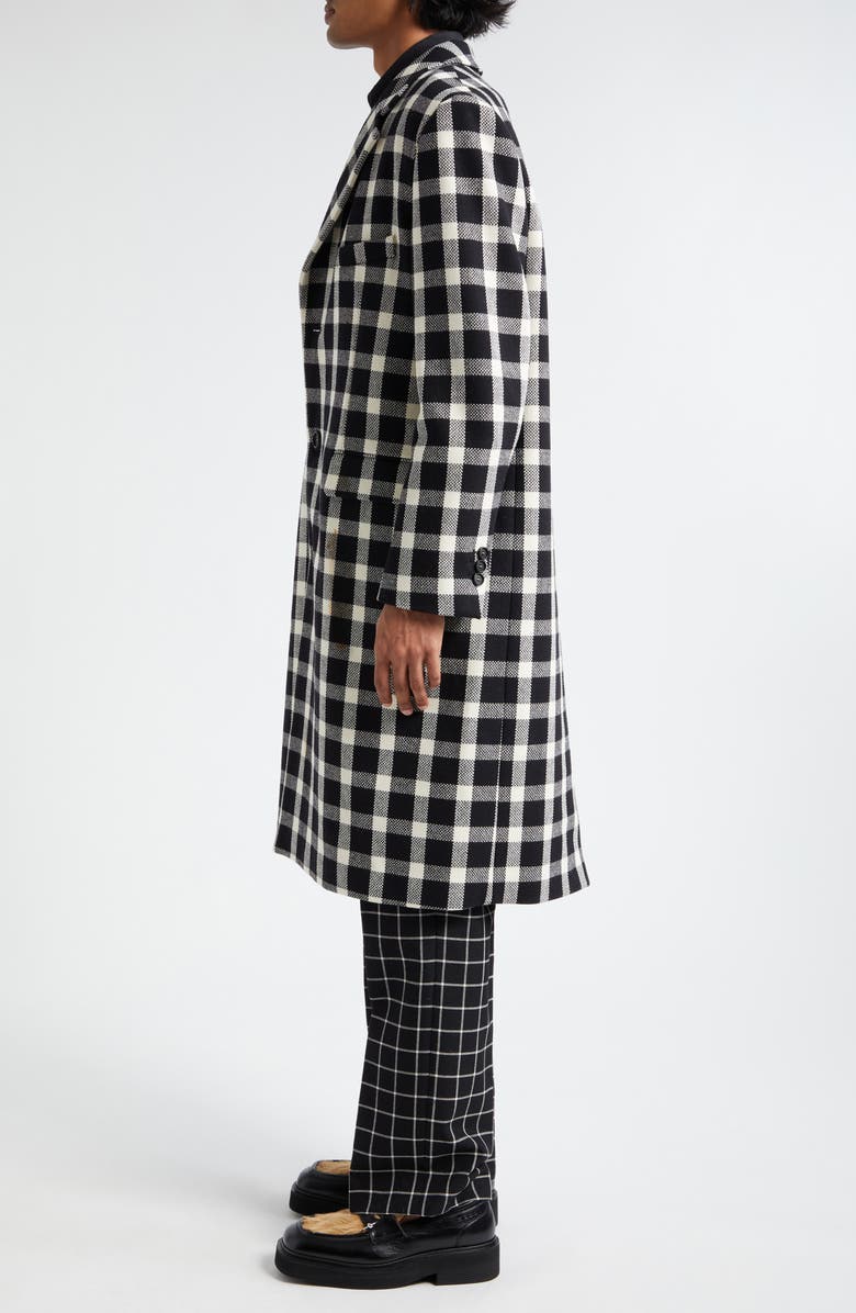 Marni Check Wool Blend Topcoat, Alternate, color,