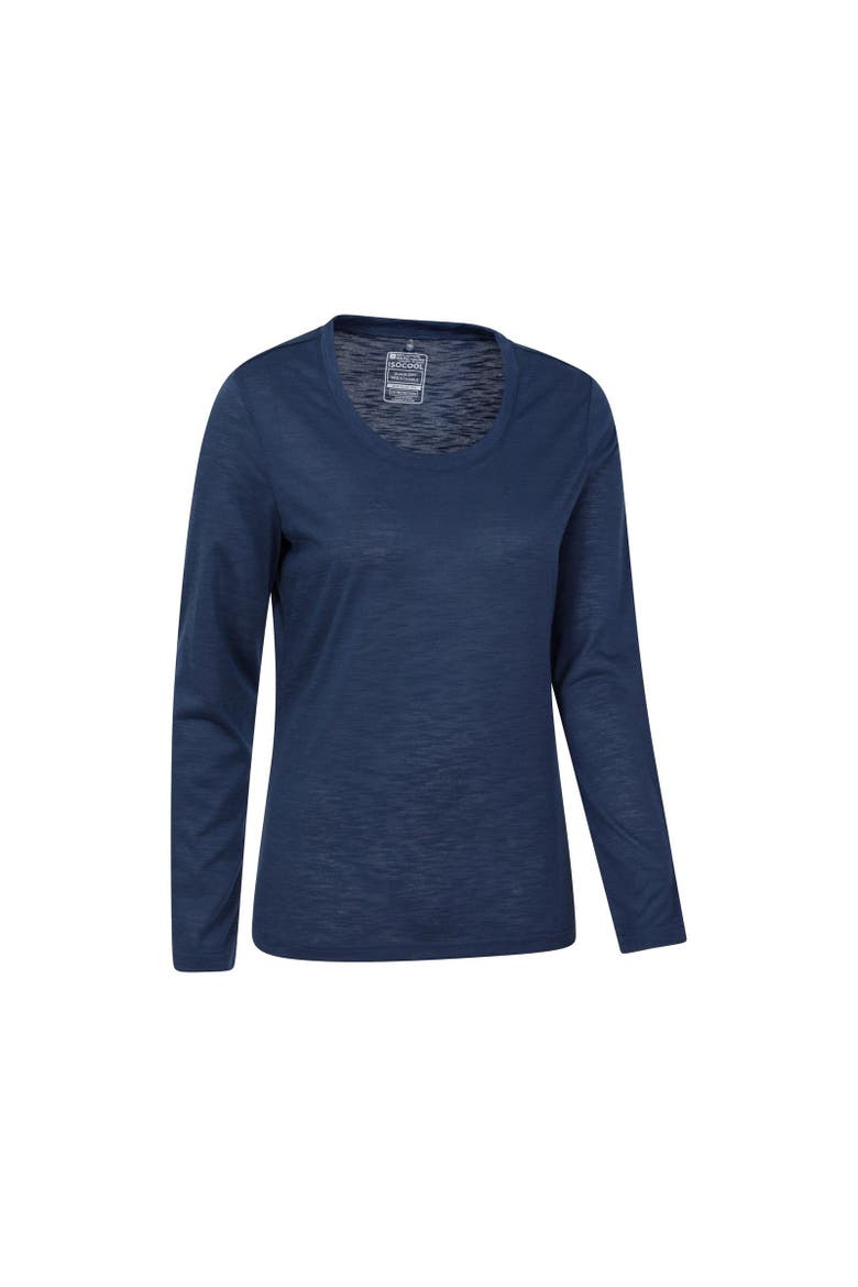 Agra Slub Long-Sleeved Top, Alternate, color, Navy