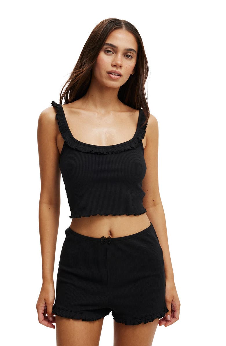 COTTON ON BODY Women's Rib Ruffle Short, Main, color, 