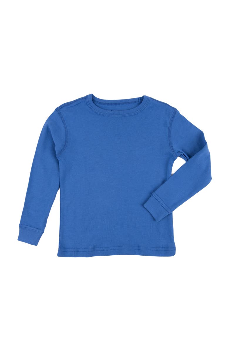 Leveret Kids Long Sleeve T-Shirt, 100% Cotton, Solid Colors, Alternate, color, Royal Blue