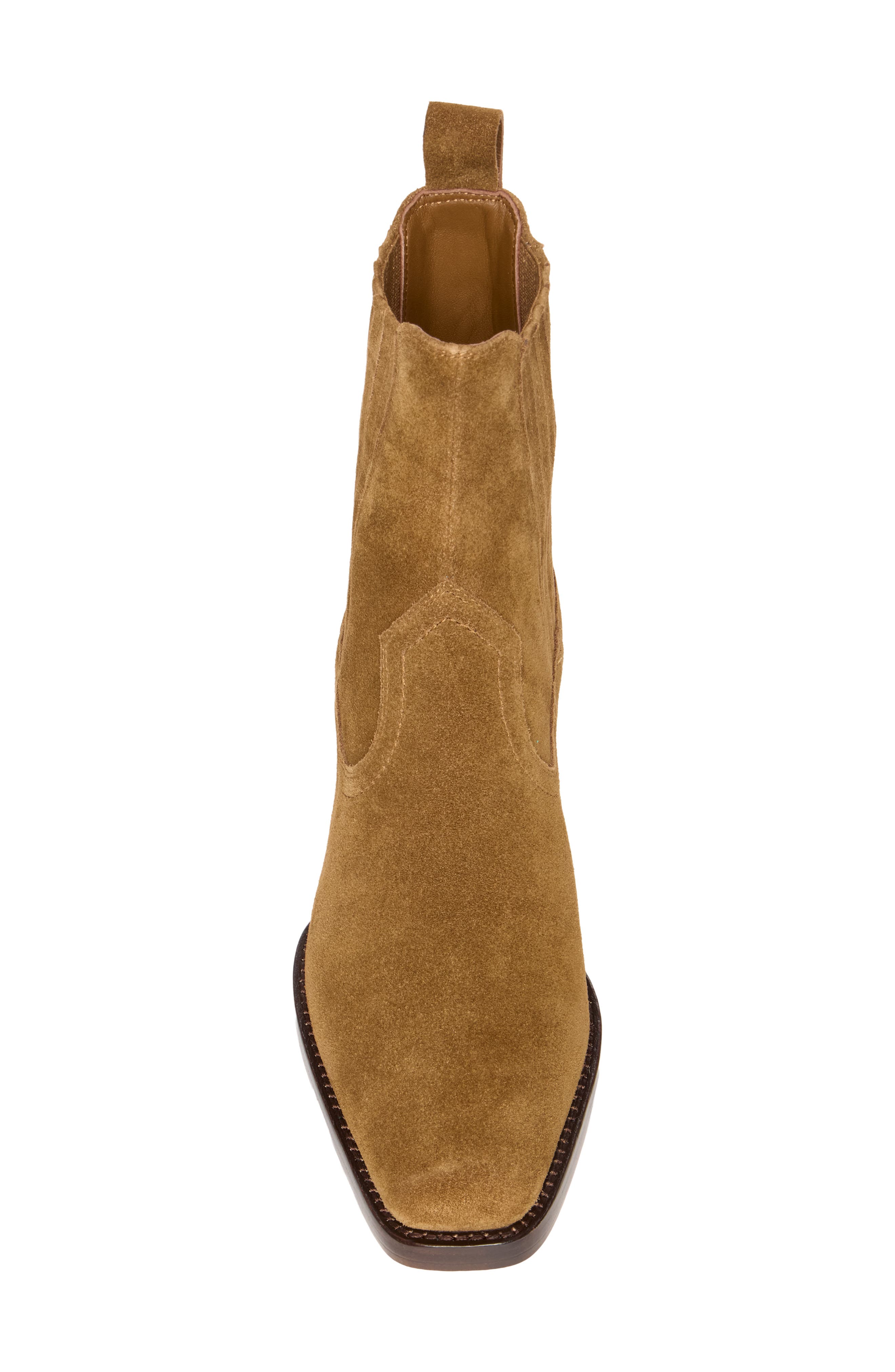 Greta Leather Bootie, Alternate, color, CHESTNUT
