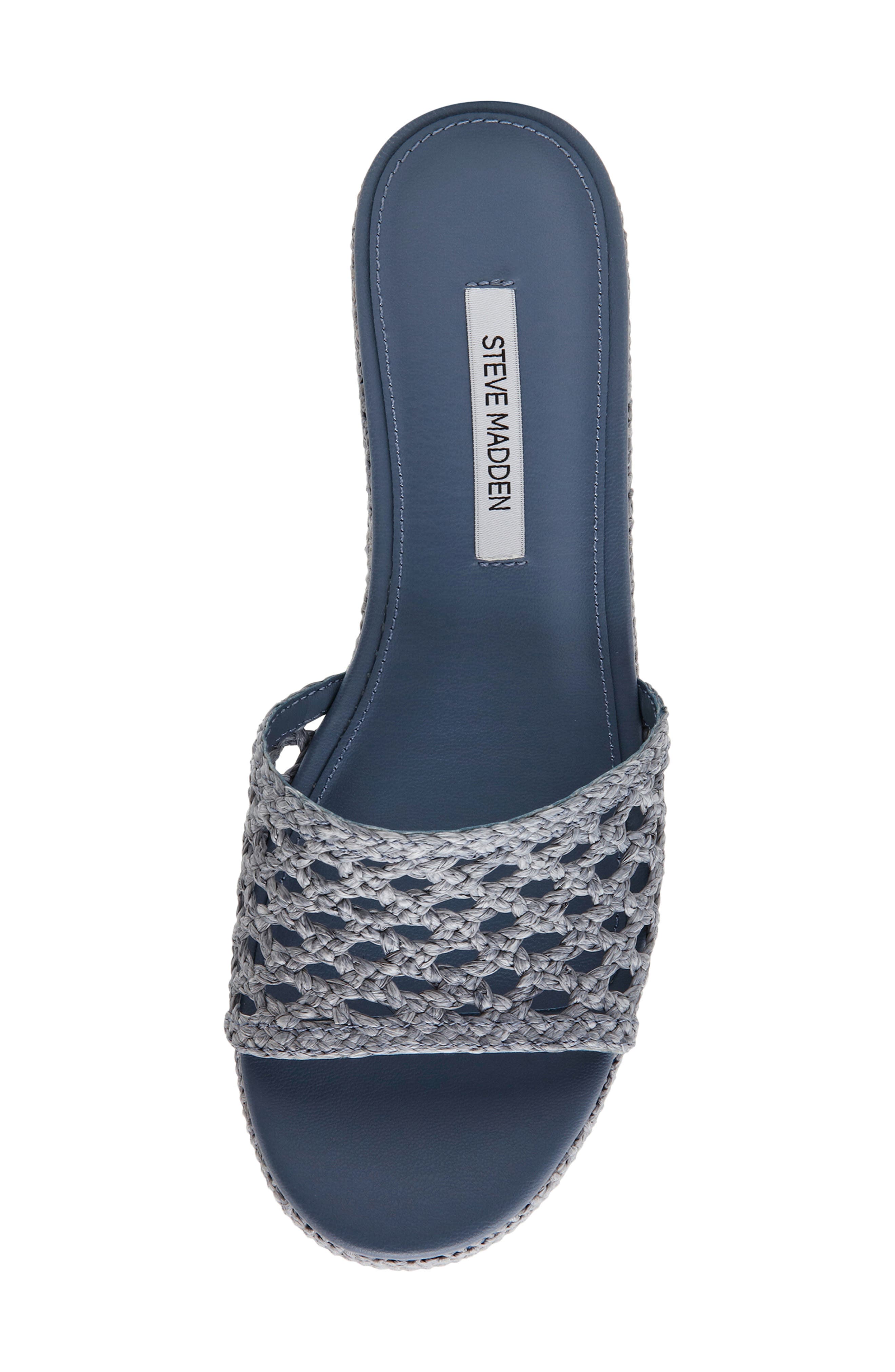 Torch Platform Slide Sandal, Alternate, color, BLUE RAFFIA