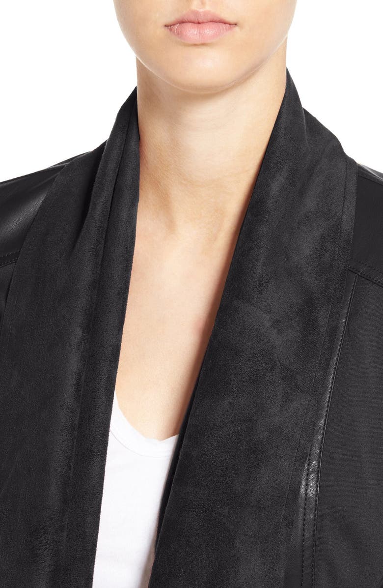 KUT from the Kloth 'Ana' Faux Leather Drape Front Jacket, Alternate, color, 
