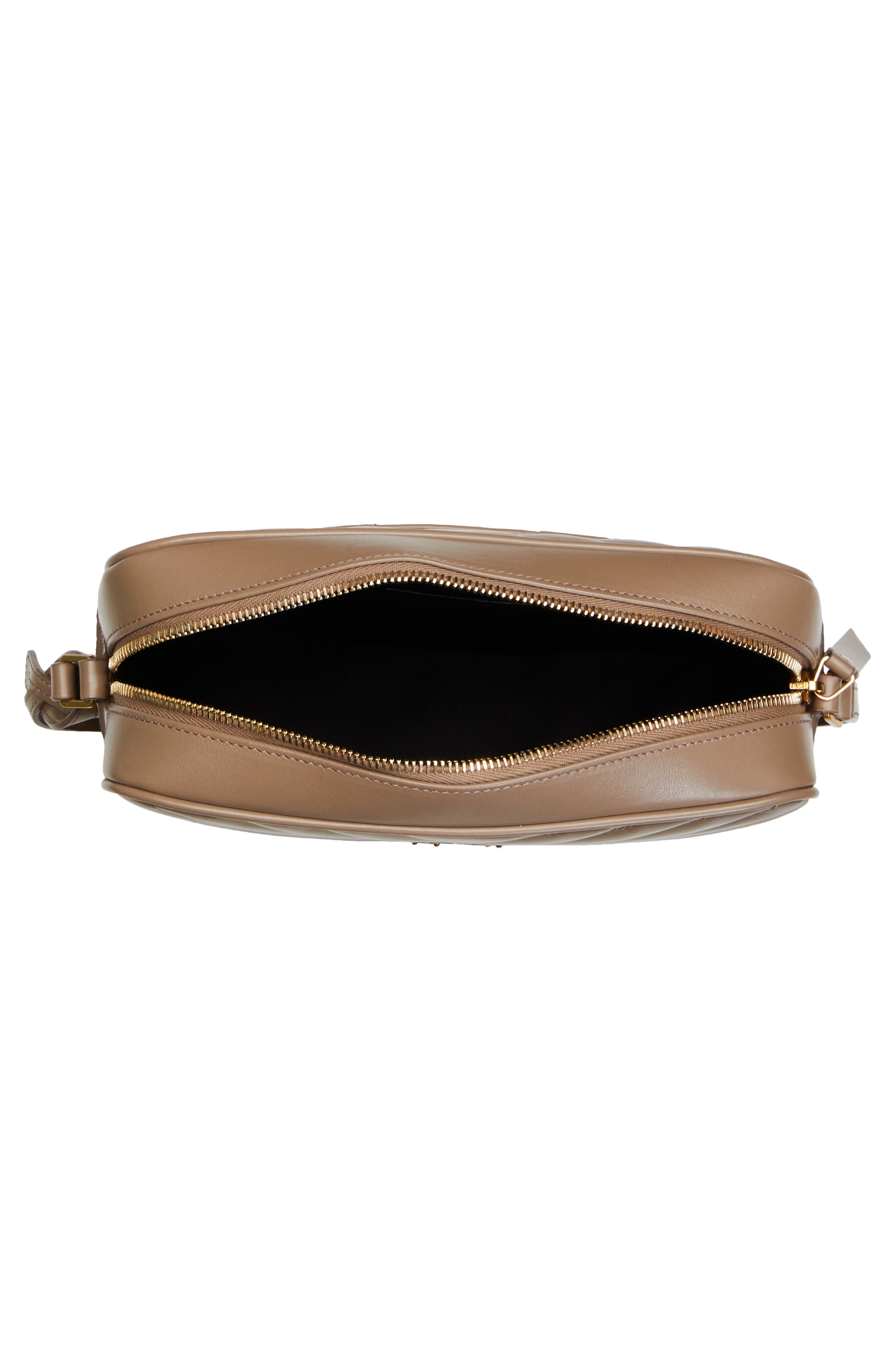 Lou Leather Camera Bag, Alternate, color, TAUPE/GOLD