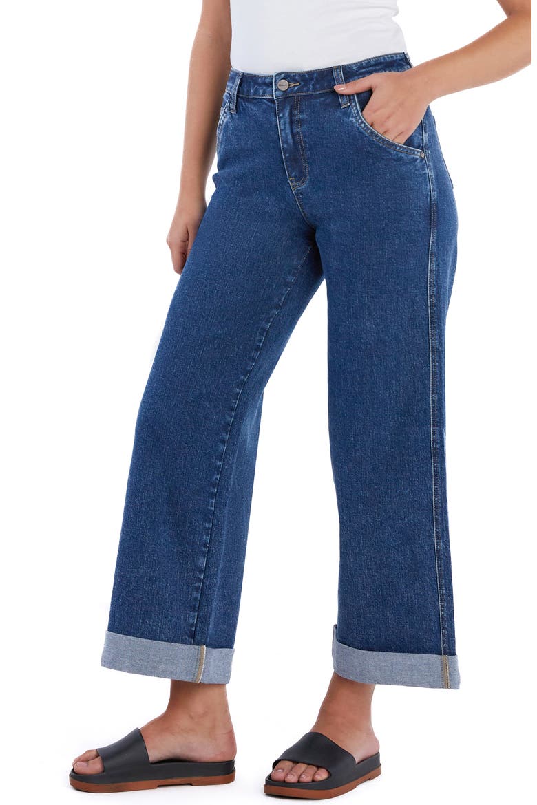 Luna High Waist Wide Leg Jeans, Alternate, color, UNITY BLUE