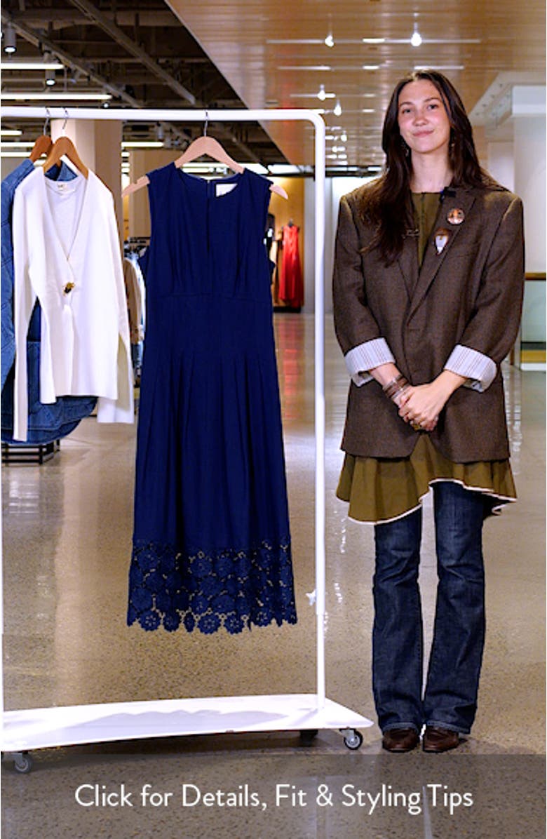 Pintuck & Lace Detail Sleeveless Dress, sales video thumbnail