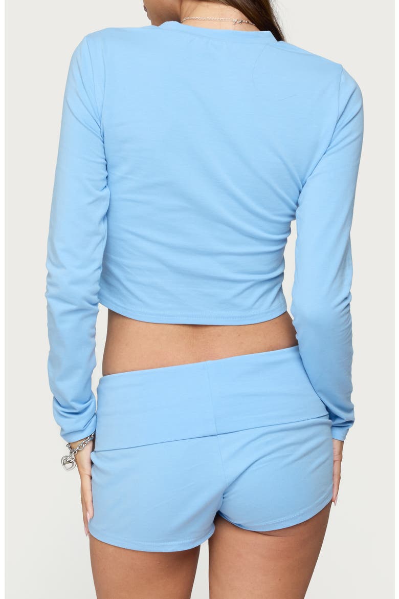 Meg Long Sleeve Crop Top, Alternate, color, BLUE