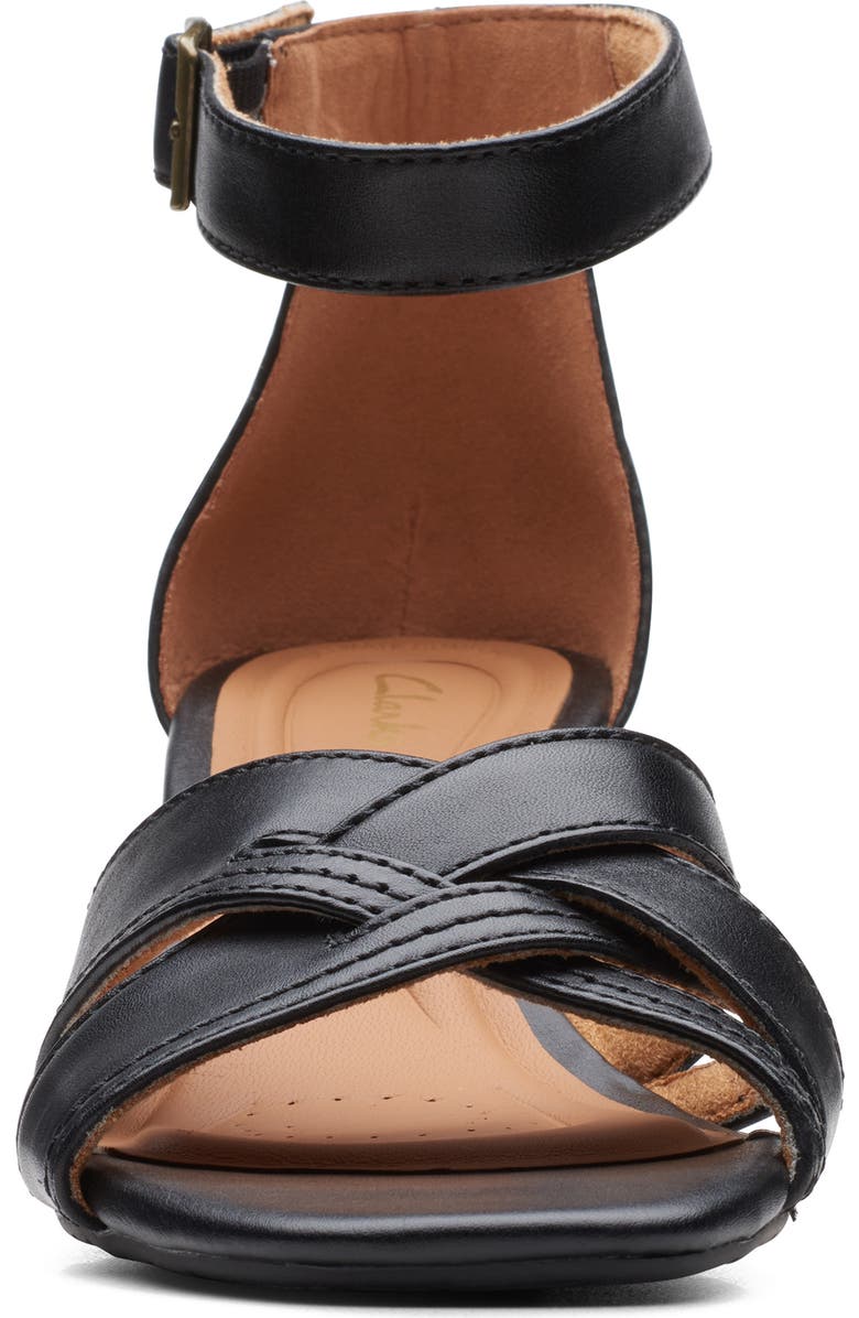 Clarks<sup>®</sup> Cielo Charm Leather Wedge Sandal, Alternate, color,