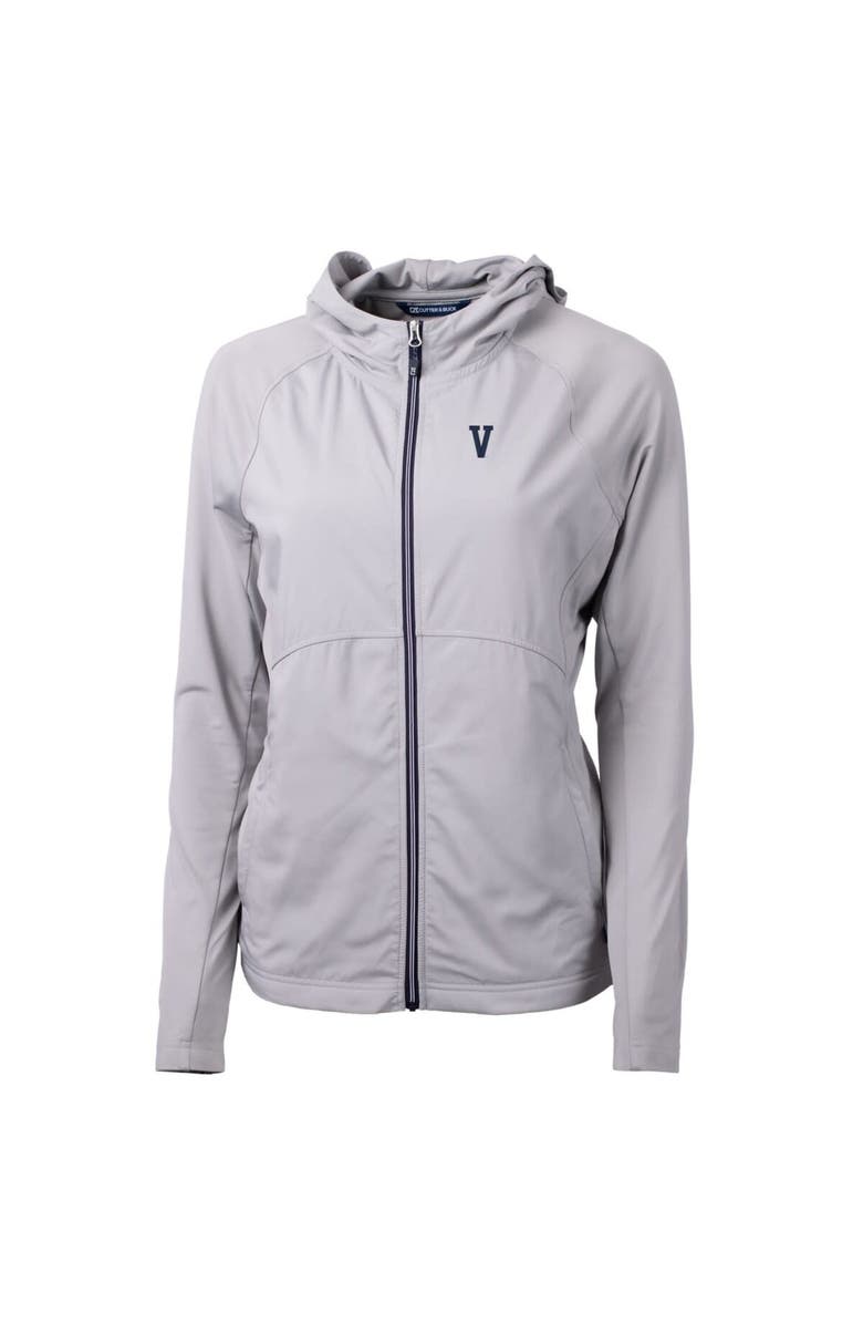 Cutter & Buck Women's Cutter & Buck Gray Villanova Wildcats Adapt Eco Knit Hybrid Recycled Full-Zip Hoodie, Alternate, color, 