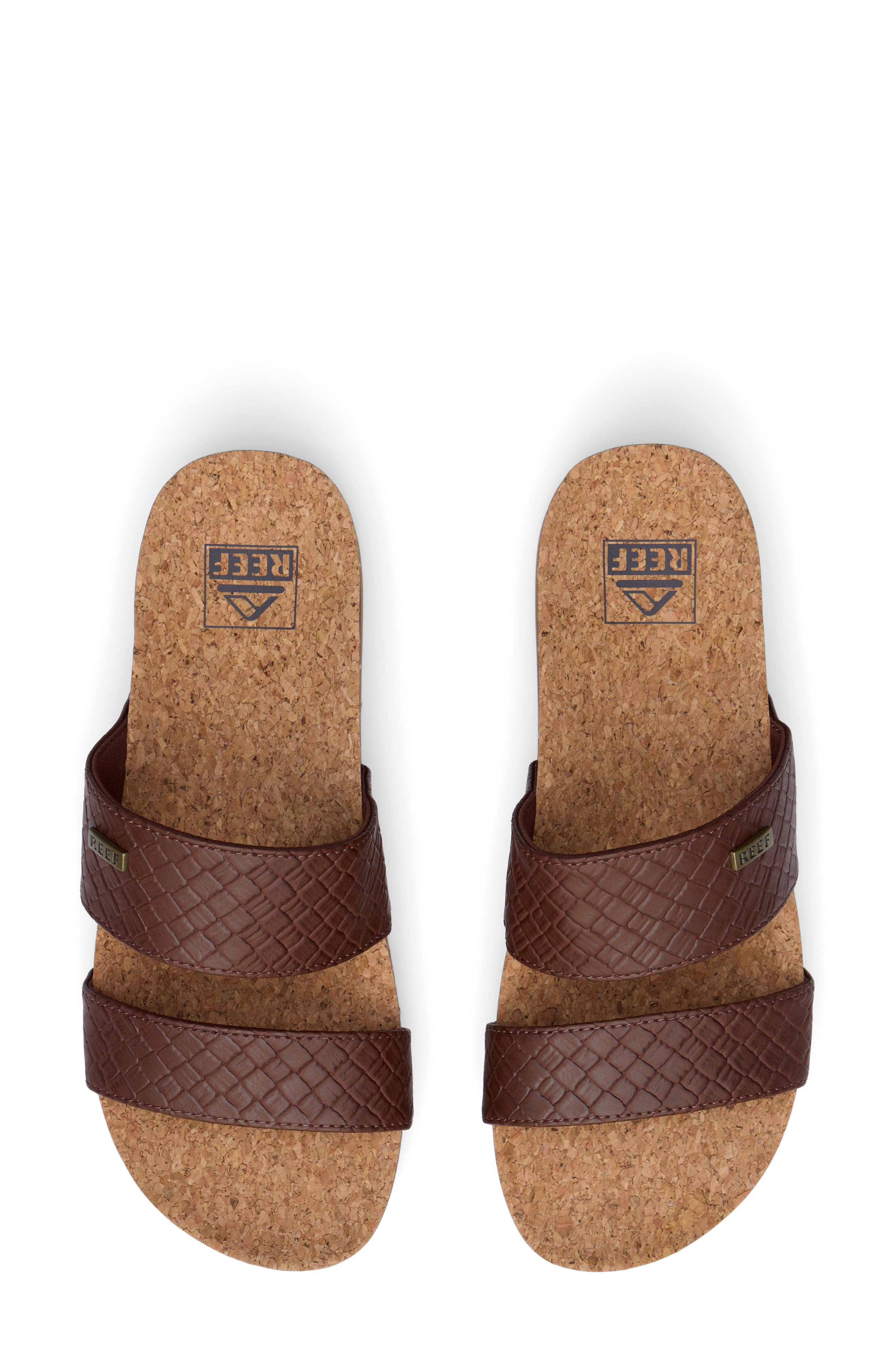 Reef Cushion Vista Hi Slide Sandal, Alternate, color, Chocolate Wicker