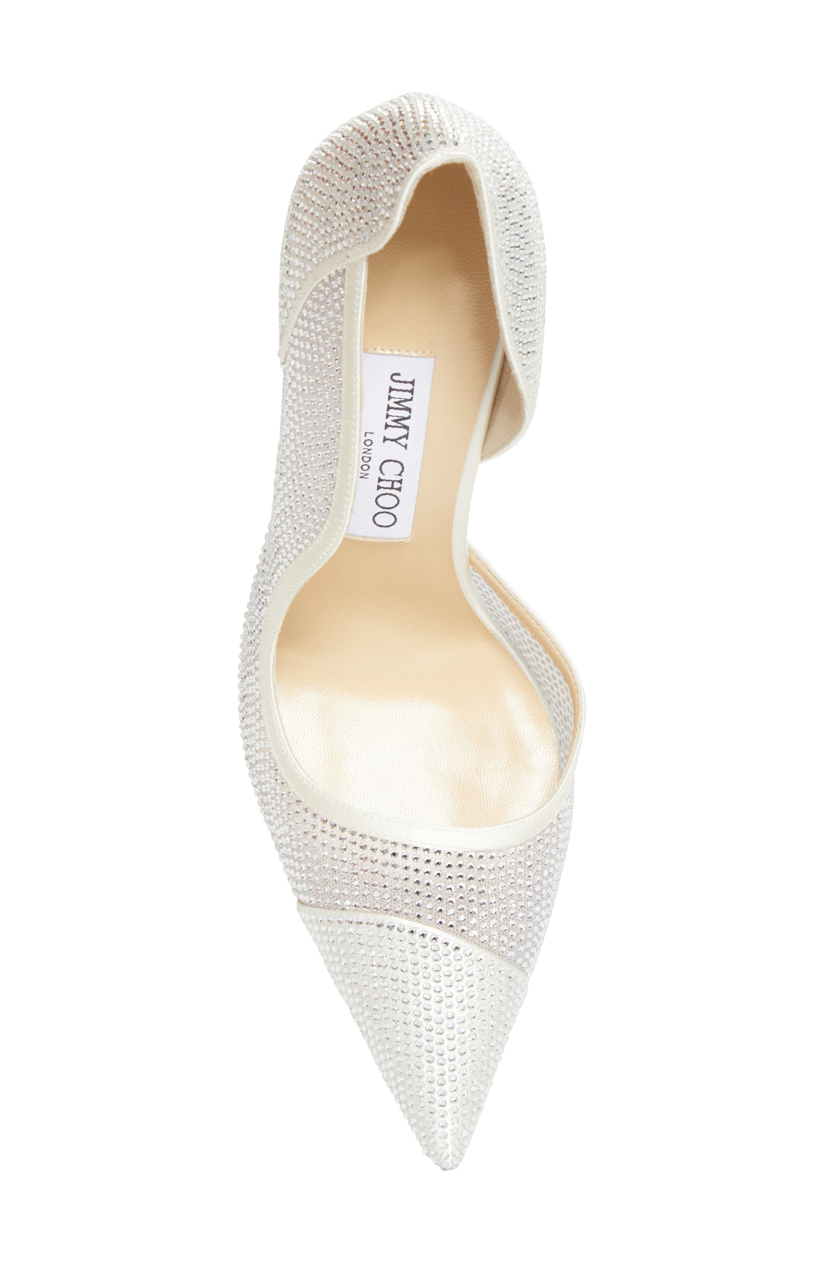 Brigitte Crystal Embellished Half d'Orsay Pump, Alternate, color, IVORY/ CRYSTAL