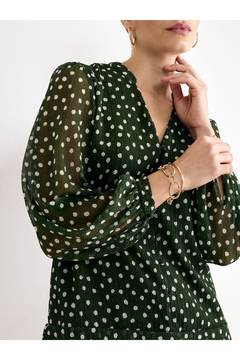 Alma Printed Swing Dress, Alternate, color, Green