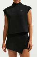 Nike Crop Cap Sleeve Cotton Blend Tech Fleece Top