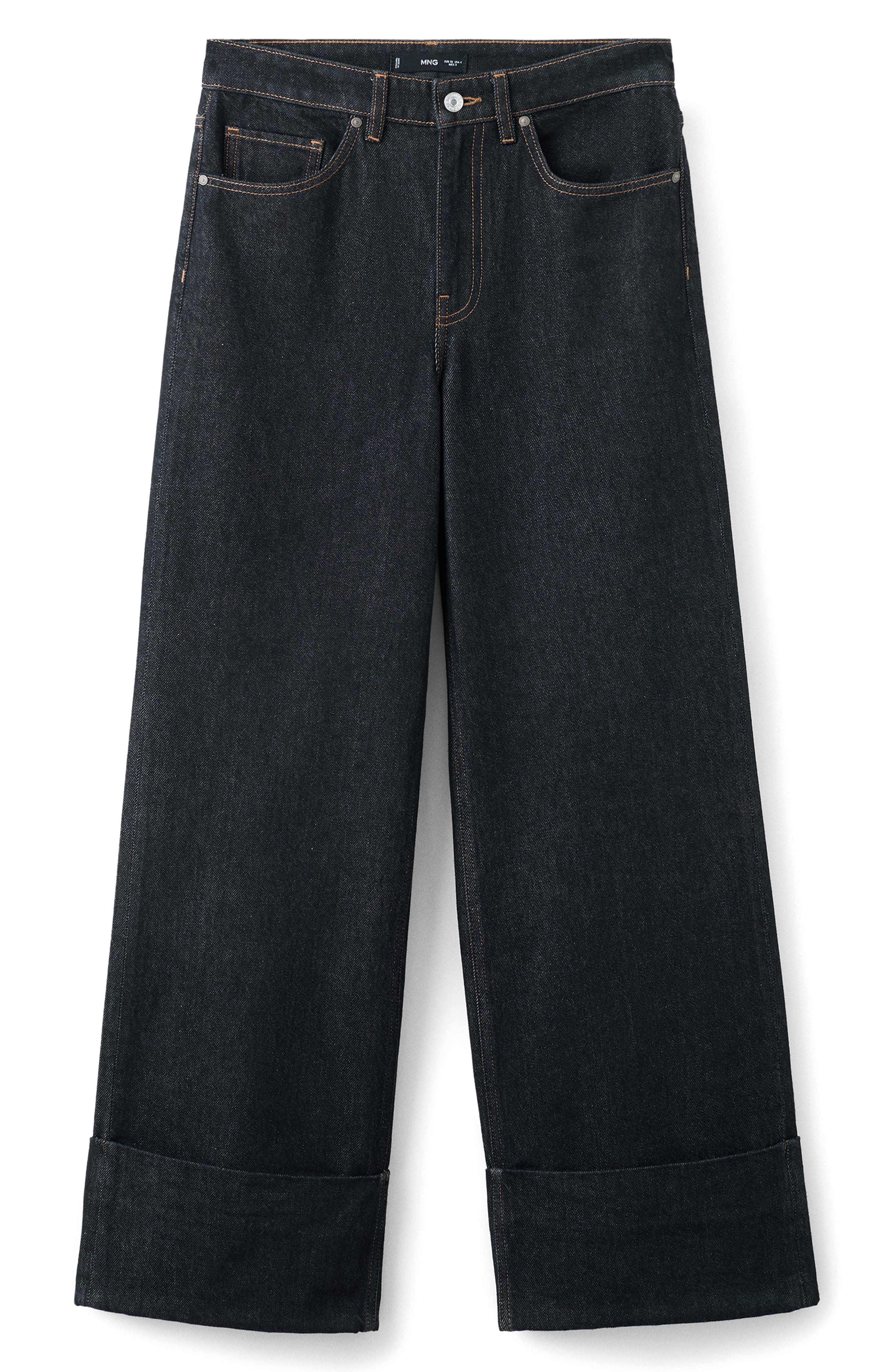 MANGO Rolled Hem Straight Leg Jeans (Women) | Nordstromrack