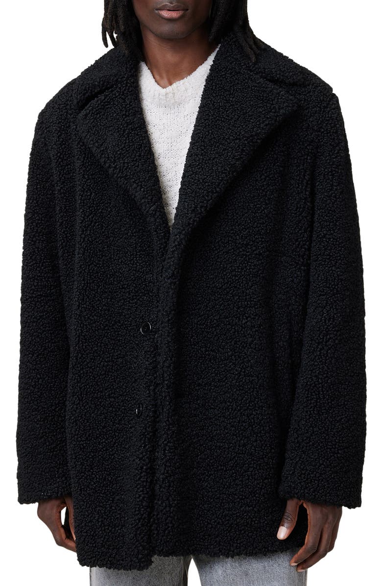 AllSaints Driscole Fleece Car Coat, Main, color, 