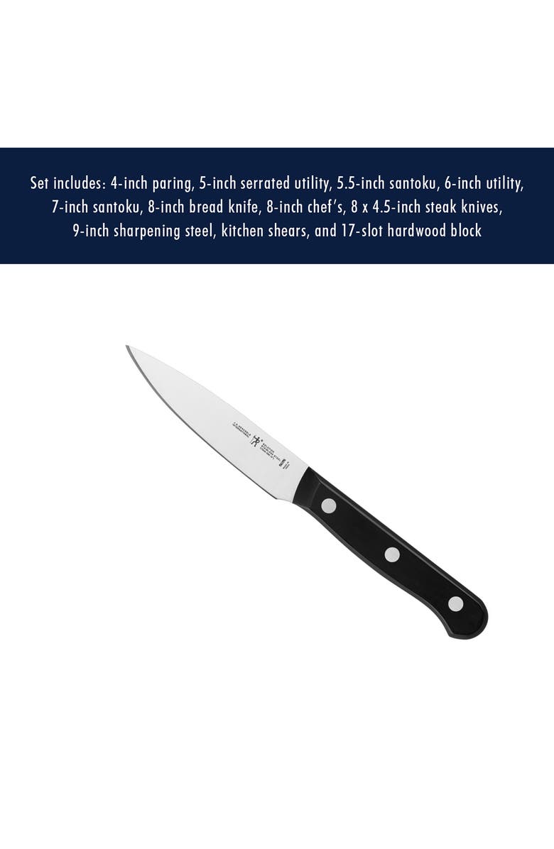 HENCKELS CUTLERY Solution 18-Piece Knife Block Set, Alternate, color, Black