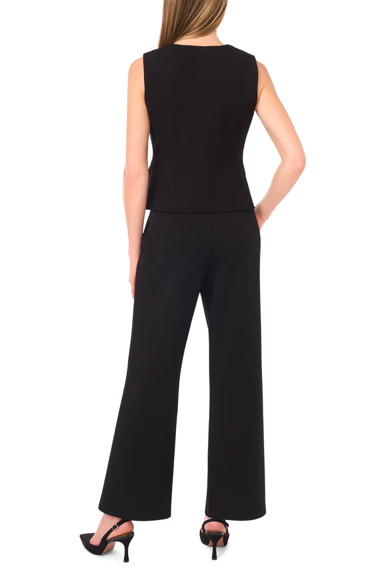 Square Neck Ponte Vest, Alternate, color, RICH BLACK