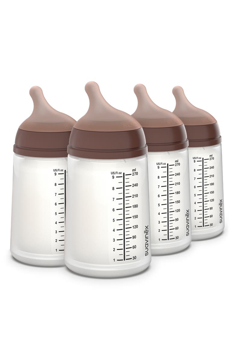 Suavinex 4-Pack Adaptable Flow Large Anti-Colic Bottles, Main, color, Deep