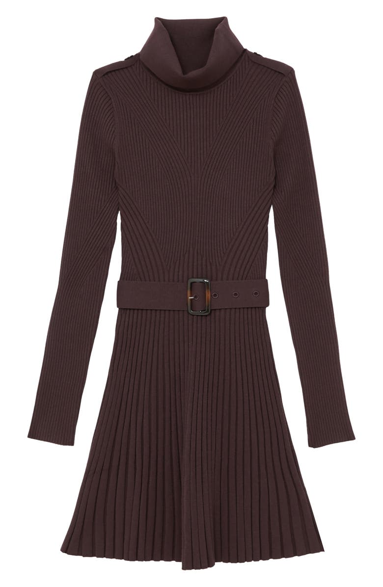 Reiss Vivi Long Sleeve Rib Dress, Alternate, color, Plum Purple