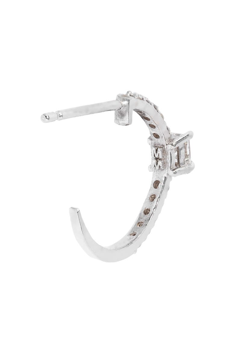 Fancy Diamond Huggie Hoop Earrings, Alternate, color, 18K WG