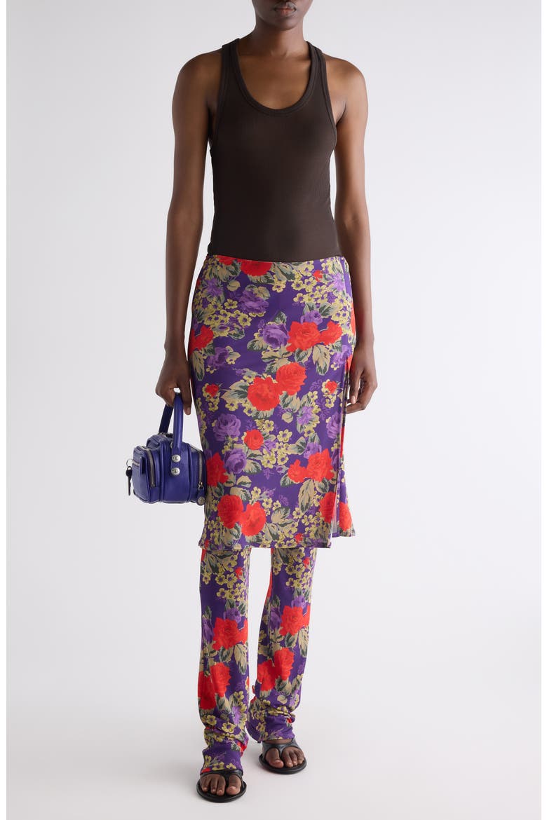 Floral Layered Knit Pants, Alternate, color, MULTI PURPLE