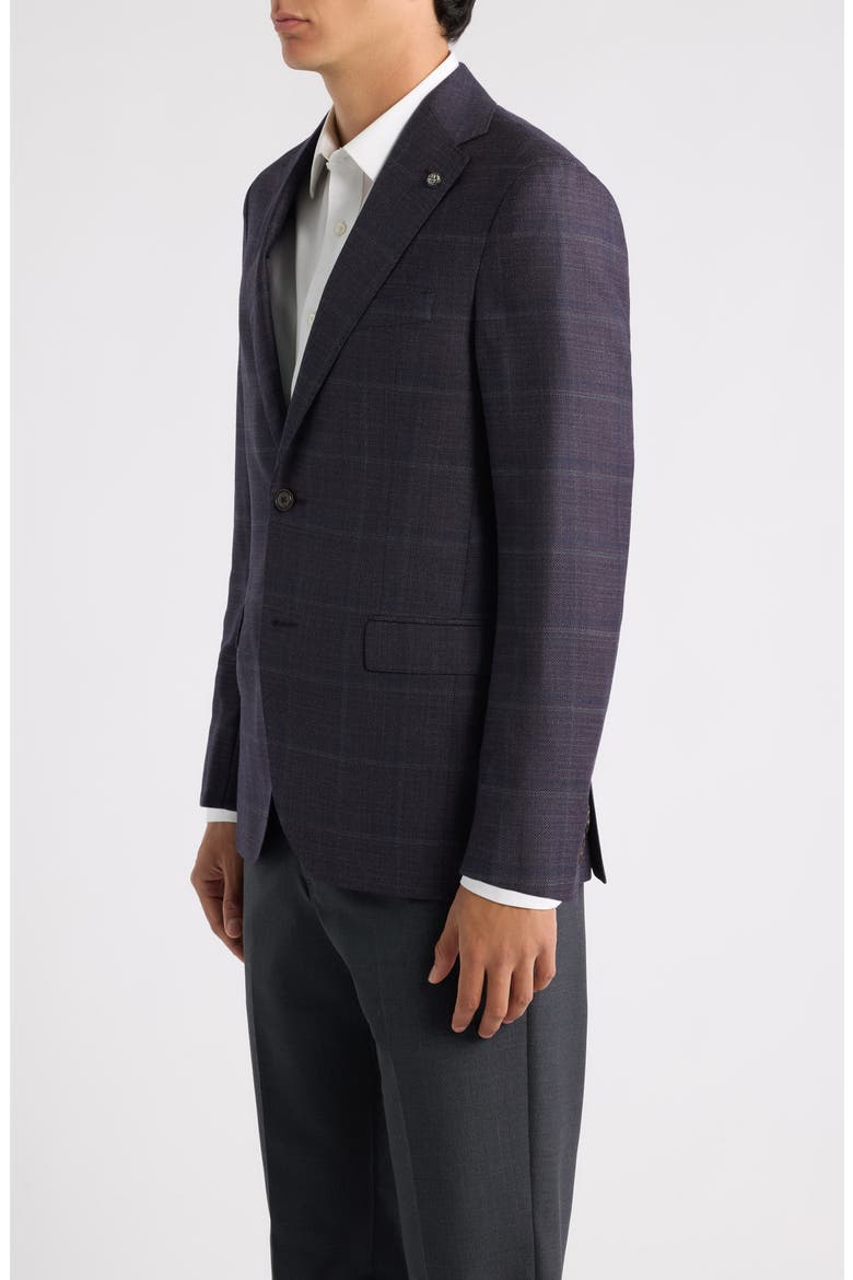 Midland Plaid Wool Sport Coat, Alternate, color, WINE