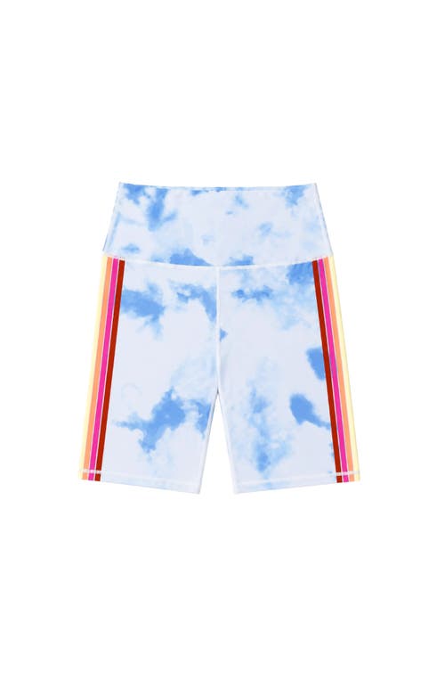 Limeapple Big Kid Printed Cloud Activewear Bike Shorts In Blue
