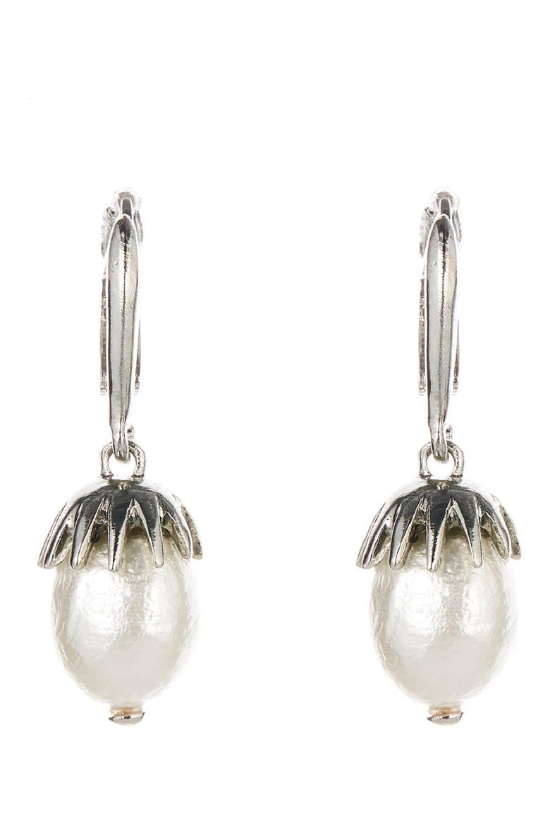 Imitation Pearl Drop Earrings, Main, color, SILVER