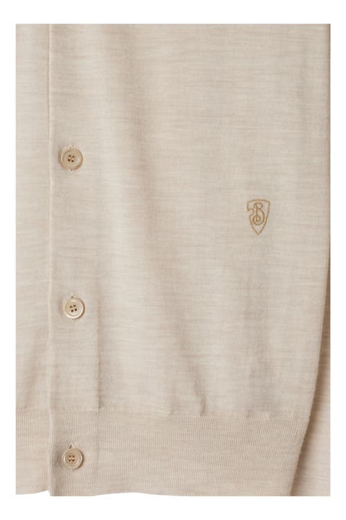 Burberry Long-sleeved Knitted Cardigan In Nutmeg