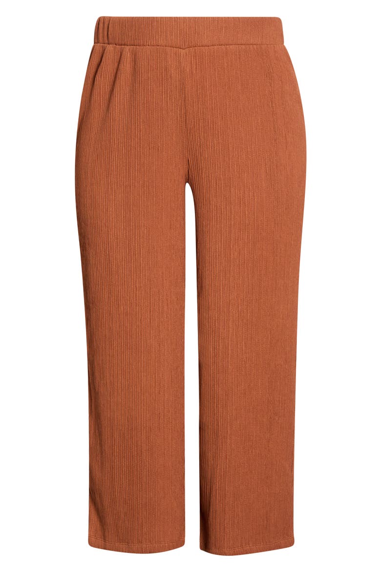 Crinkle Pull-On Ankle Wide Leg Pants, Alternate, color, CEDAR SPICE