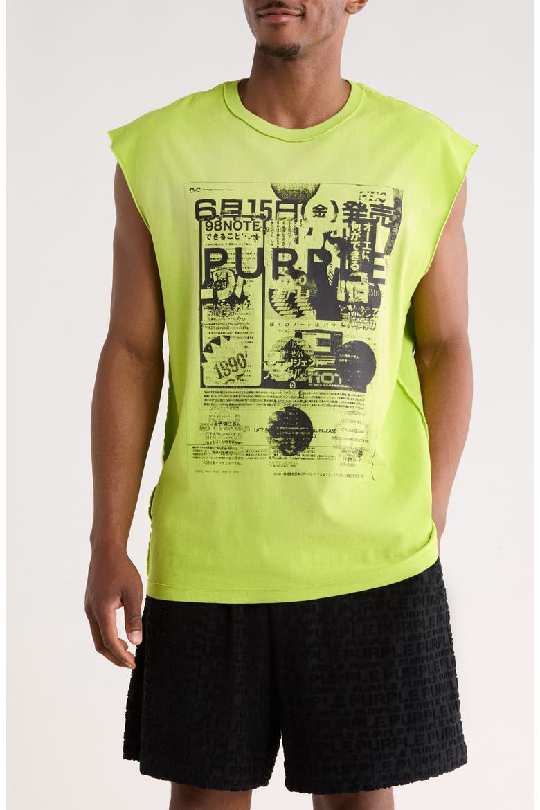 Textured Jersey Graphic Tank, Main, color, GREEN