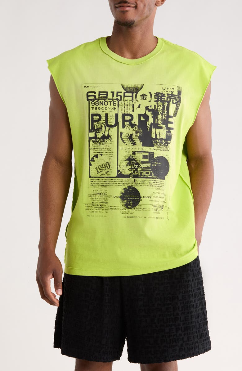 PURPLE BRAND Textured Jersey Graphic Tank, Main, color,