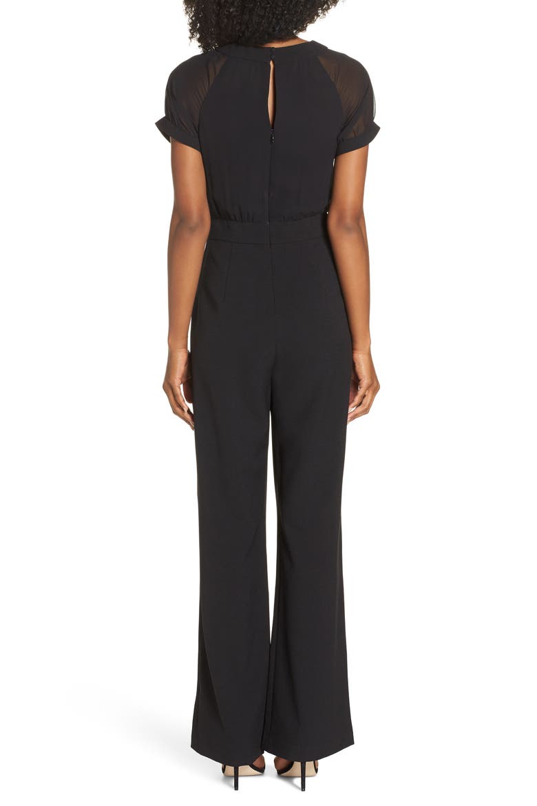 Crepe Jumpsuit, Alternate, color, BLACK