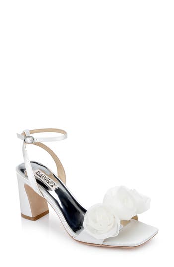 Shop Badgley Mischka Collection Carli Rose Square Toe Sandal In Soft White