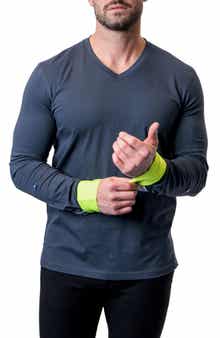 Edison Neoncuff Blue V-Neck Long Sleeve T-Shirt