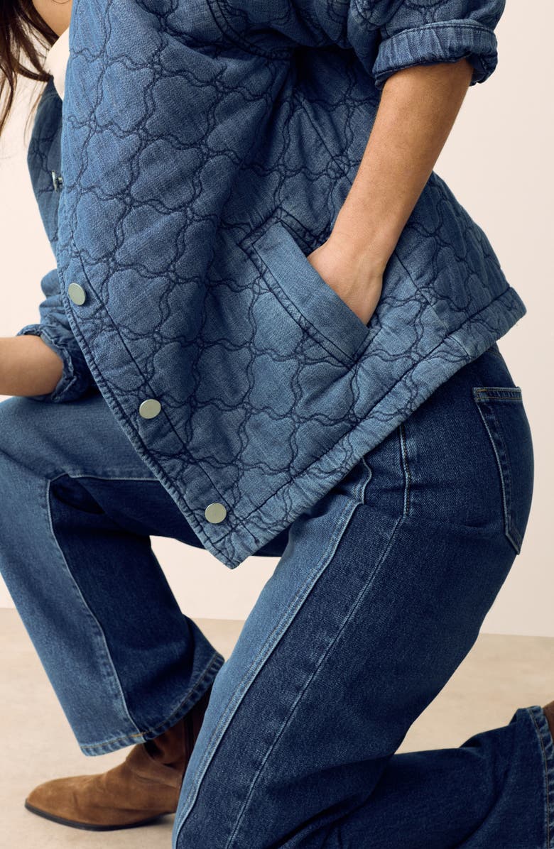 PER UNA BY M&S Quilted Denim Jacket, Alternate, color, Light Indigo Blue