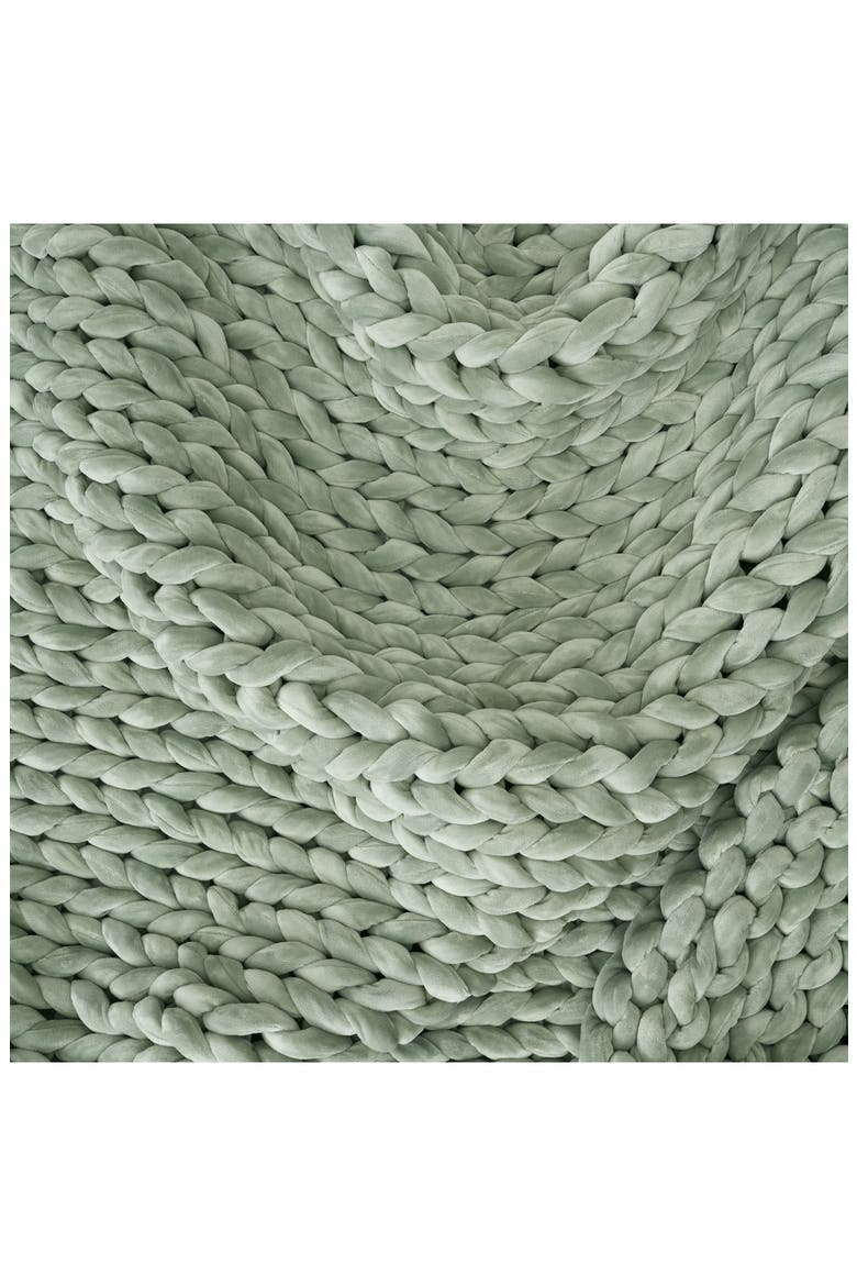 Knit Velvet Weighted Blanket, Alternate, color, JADE