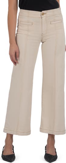 Meg Seamed High Waist Ankle Wide Leg Pants
