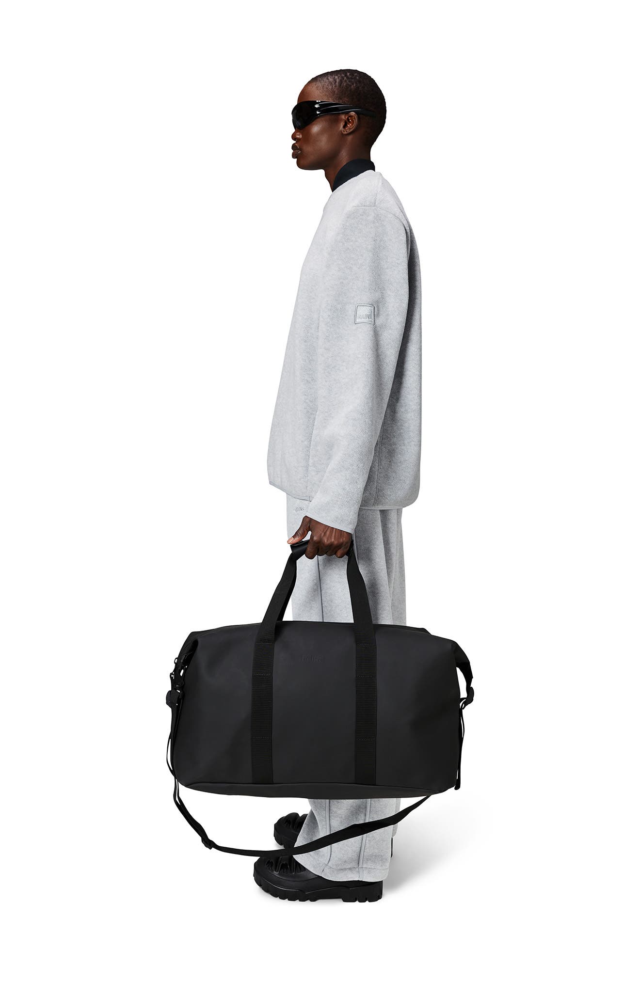 Rains Hilo Waterproof Weekend Bag, Alternate, color, Black