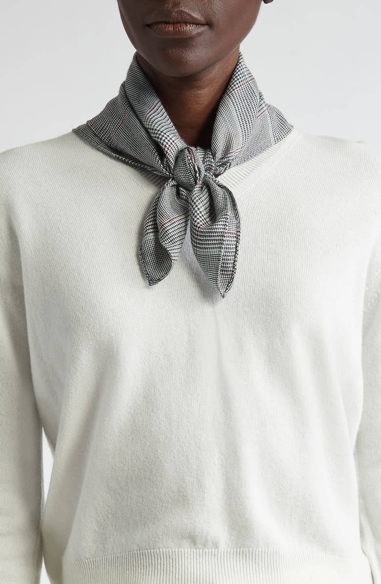 Johnstons of Elgin Cashmere & Silk Square Scarf, Main, color, Black White