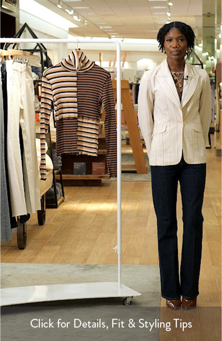 Colorblock Stripe Rib Turtleneck Top, sales video thumbnail