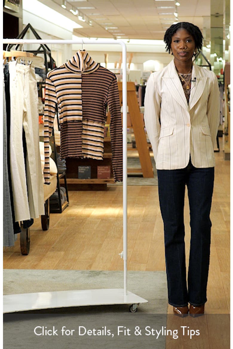 Colorblock Stripe Rib Turtleneck Top video